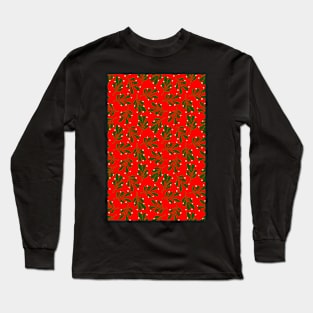 mistletoe on red Long Sleeve T-Shirt